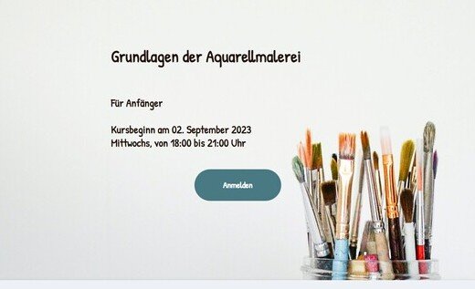 Anmeldeformular für Kunstkurse