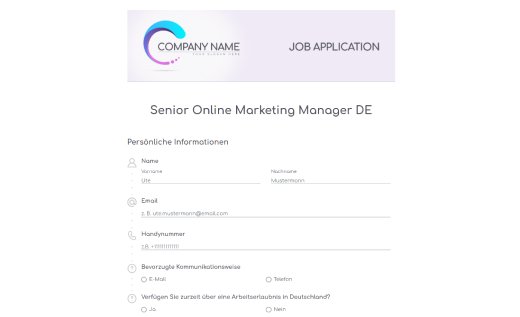 Einfaches Bewerbungsformular