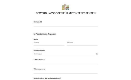 Formularvorlage Mieterselbstauskunft