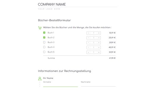Bestellformular für Bücher - FREE