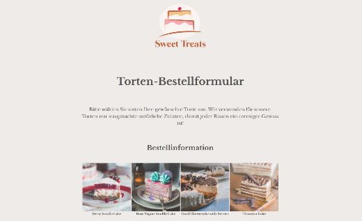 Kostenloses Bestellformular für Torten