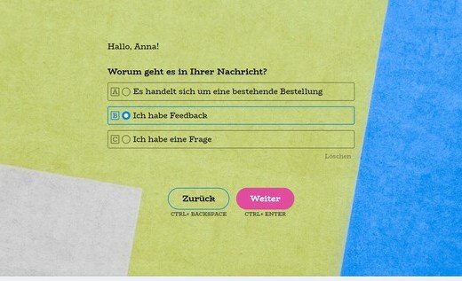 Kontaktformular mit Logik-Sprüngen