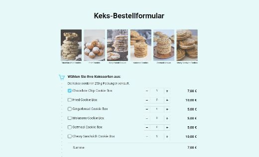 Bestellformular für Kekse – FREE