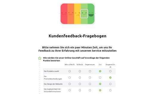 Kundenfeedback-Fragebogen