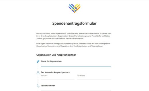 Musterformular für Spendenanfragen