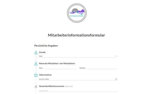 Formular für neue Mitarbeiter