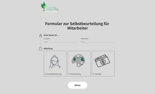 Formular zur Mitarbeiter-Selbstbeurteilung