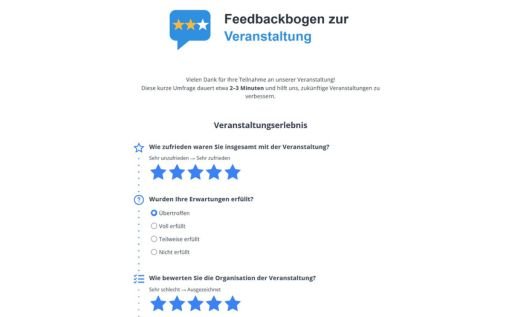 Veranstaltungs-Feedbackbogen