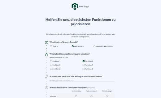 Feature-Priorisierungs-Umfrage