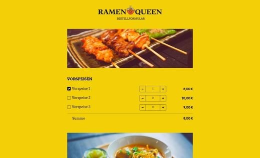 Bestellformular für Gastronomie