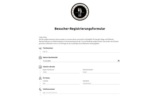 Besucher-Registrierungsformular