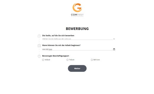 Allgemeines Bewerbungsformular