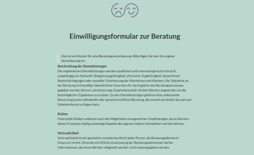 Einwilligung zur individuellen Beratung