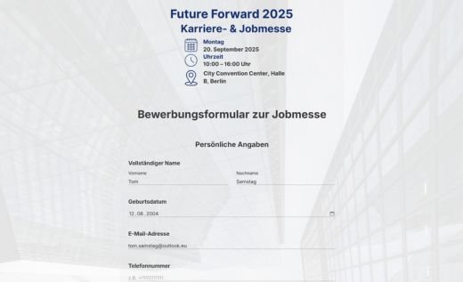 Bewerbung zur Jobmesse