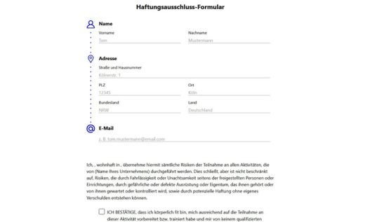 Haftungsausschlussvorlage