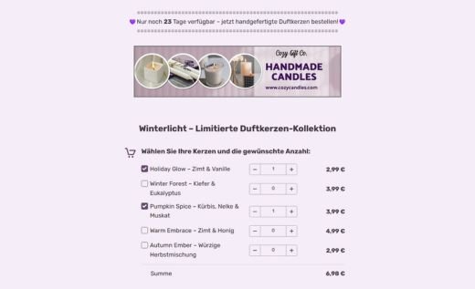 Sale-Bestellformular-Vorlage