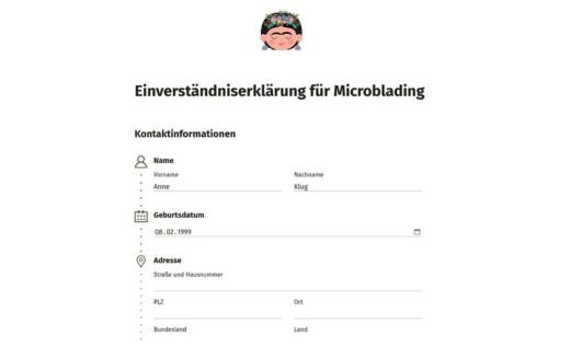 Einverständniserklärung für Microblading