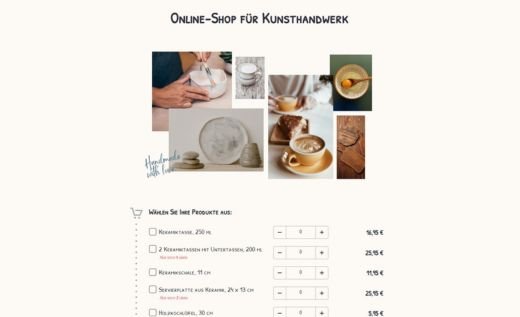 Bestellformular mit Bestandsmanagement