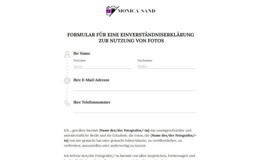 Einfache Foto-Zustimmungserklärung