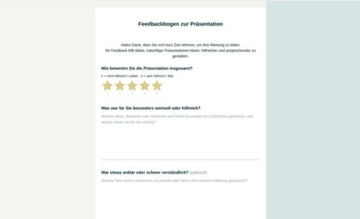 Präsentation-Feedbackbogen