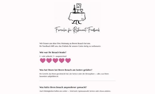 Restaurant-Feedbackformular