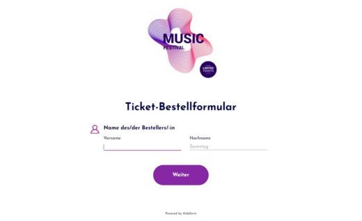 Ticket-Bestellformular (Conversational UI)
