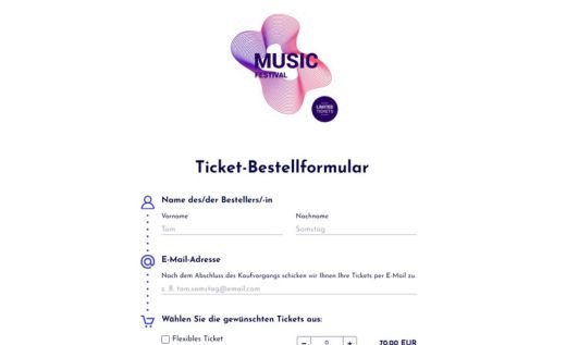 Ticket-Bestellformular