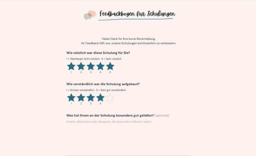 Schulungs-Feedbackbogen
