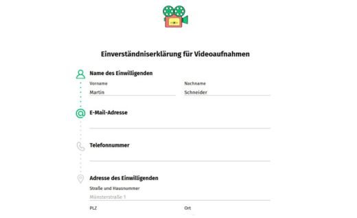 Einverständniserklärung für Video