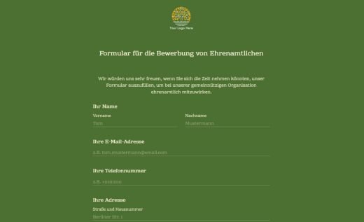 Ehrenamt Bewerbungsvorlage