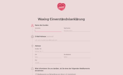 Waxing-Einverständniserklärung