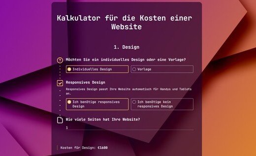 Website-Kostenrechner