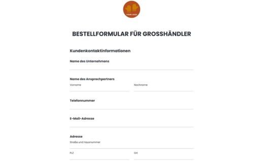 Großhandelsbestellformular