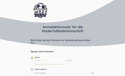 Sportverein-Anmeldeformular