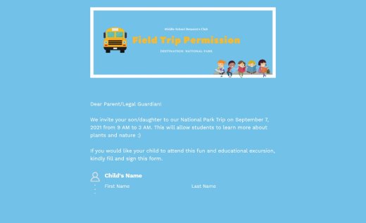Field Trip Form