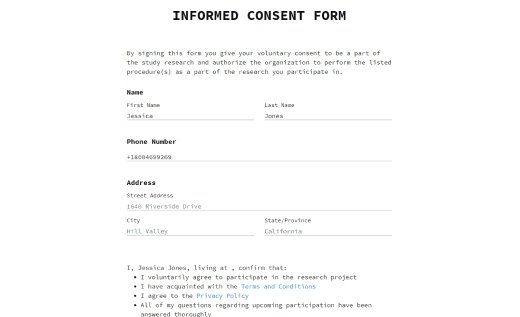 Formulaire de base de consentement