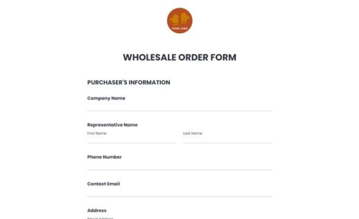 Formulaire de commande de gros