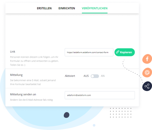 Teilen Sie Ihr Webformular