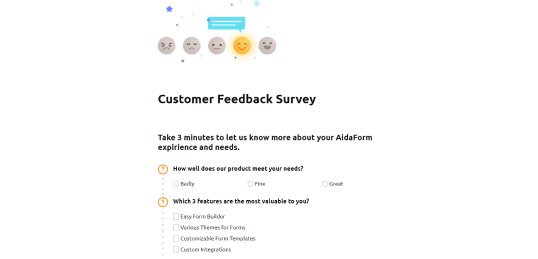 Free Feedback Form Feedback Survey Tools Aidaform - 