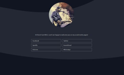 Bio Contact Page With Links to Social Media