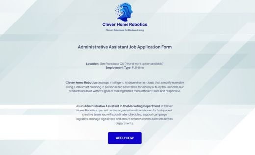 Assistant Job Application Form