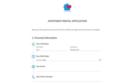 Apartment Rental Application Form