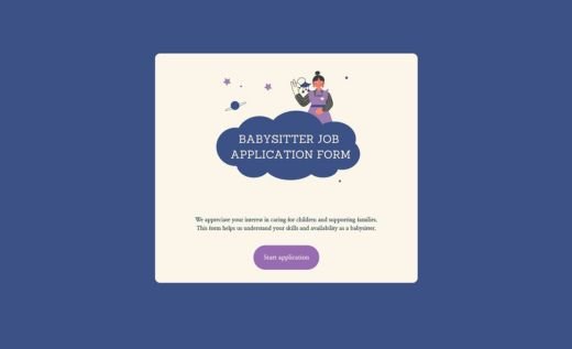 Babysitter Application Form