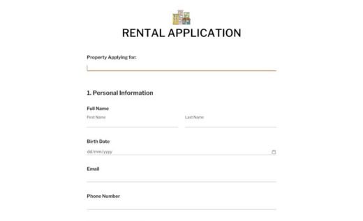 Basic Rental Application Form