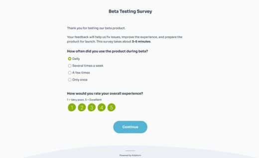 Beta Product Feedback Survey