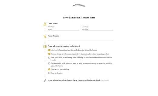 Brow Lamination Consent Form