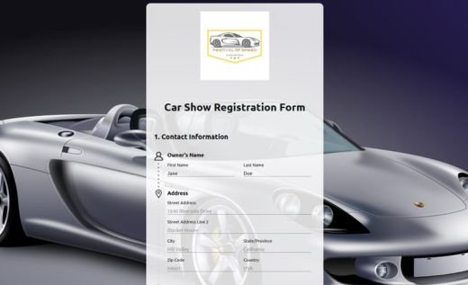 Car Show Registration Form