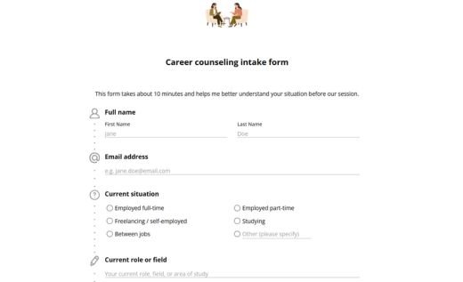 Career Counseling Intake Form