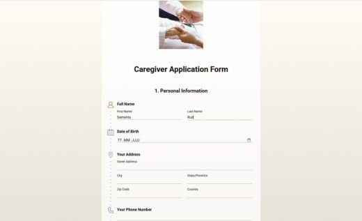 Caregiver Application Form