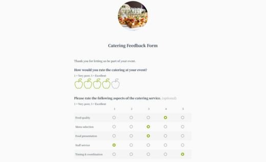 Catering Feedback Form